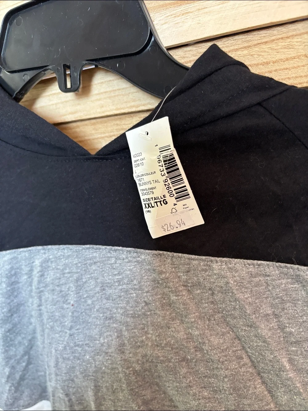 The Children's Place Black, Gray & White Colorblock Hoodie XXL NWT